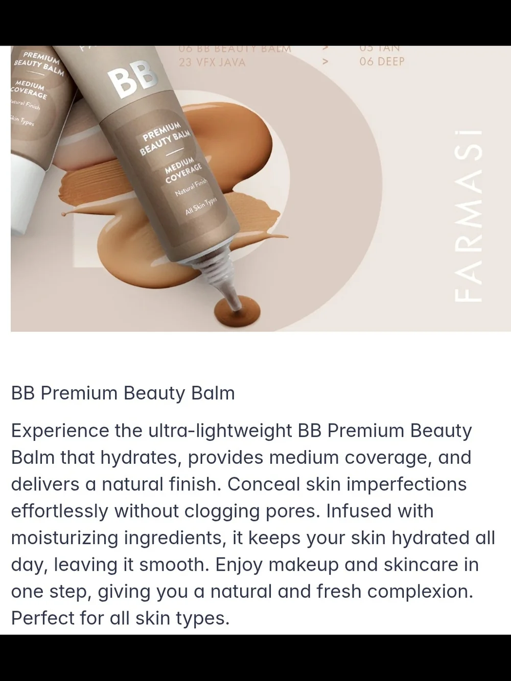 Farmasi Premium Beauty Balm BB Cream — Medium To Tan